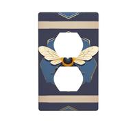 WZYWHJ Piastra decorativa da parete a doppia presa, facile da installare, ideale per aree residenziali e commerciali, 11,4 x 7,9 cm, stampa con emblema con ape antica