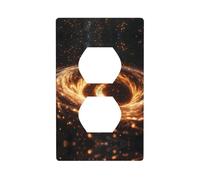 WZYWHJ Piastra decorativa da parete a doppia presa, facile da installare, ideale per aree residenziali e commerciali, 11,4 x 7,9 cm, motivo vortice con anello a stella