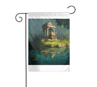 Wzywhj Piccola tigre nel padiglione immagine estate giardino bandiera double face decorazione cortile 30,5 x 45,7 cm