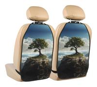 WZYWHJ Piccolo albero sulla montagna stampato seggiolino auto Anti Kick Storage pad 2 pezzi, borsa portaoggetti multifunzionale protezione sedile dopo l'installazione