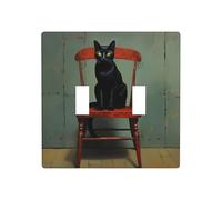 WZYWHJ Piccolo gatto nero sullo sgabello modello pannello termoplastico per copertura interruttore decorativo parete fronte-plate che non è facilmente danneggiato