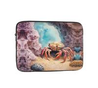 WZYWHJ Piccolo granchio sotto le rocce stampato antiurto portatile custodia per laptop 10 pollici per uomini e donne viaggi d'affari, scuola, ufficio uso quotidiano
