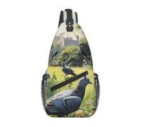 WZYWHJ Pigeons on the grass - Borsa a tracolla da uomo con stampa casual, con elevata capacità di archiviazione e tracolla regolabile