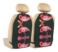 WZYWHJ Pink Flamingo Stampato Seggiolino Auto Anti Calcio Storage Pad 2 Pezzi, Multi-funzionale Storage Bag Seat Protector Dopo l'installazione