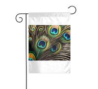 Wzywhj Piume di pavone immagine estate giardino bandiera doppia faccia decorazione cortile 30,5 x 45,7 cm