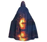 WZYWHJ Pixel Particle Storm Picture Aldult Quality Cosplay Poncho con cappuccio Mantello per uomini e donne Halloween