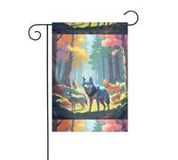 Wzywhj Pixel Wolves Prints - Bandiera estiva da giardino su entrambi i lati, decorazione per cortile, 30,5 x 45,7 cm