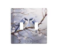 WZYWHJ Placca decorativa da parete stampata con uccellini rivolti l'uno verso l'altro, 11,4 x 11,4 cm, resistente ed elegante, per aree residenziali e commerciali