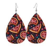 WZYWHJ Planet Color Pink Pizza Picture - Orecchini da donna in pelle, con ciondolo a goccia d'acqua, regalo alla moda per le vacanze