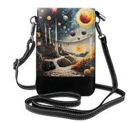 WZYWHJ Planet Ground Pattern Borsa per telefono da donna in pelle con tracolla regolabile