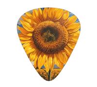 Wzywhj Plettri per chitarra con stampa di girasoli in the rising sun, 12 pezzi, facile impugnatura, per ukulele, chitarra elettrica o acustica
