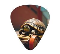 Wzywhj Plettri per chitarra con stampa di Little Turtle On A Toy Car, 12 pezzi, facili da impugnare, tengono in mano, ukulele, chitarra elettrica o acustica