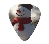 Wzywhj Plettri per chitarra con stampa Little Snowman In The Forest, 12 pezzi, facile presa, per ukulele, chitarra elettrica o acustica