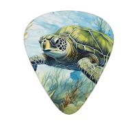 Wzywhj Plettri per chitarra con stampa Little Turtle In The Seaweed, 12 pezzi, facili da impugnare, tengono in mano, ukulele, chitarra elettrica o acustica