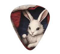 Wzywhj Plettri per chitarra con stampa Little White Rabbit In The Quilt, 12 pezzi, facili da impugnare, tengono in mano, ukulele, chitarra elettrica o acustica