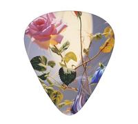 Wzywhj Plettri per chitarra con stampa Morning Glory and Rose, 12 pezzi, facili da impugnare, tengono in mano, ukulele, chitarra elettrica o acustica
