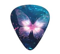 Wzywhj Plettro per chitarra a forma di farfalla in acqua, con cristalli, facile presa, per basso, ukulele, chitarra acustica ed elettrica, 12 pezzi