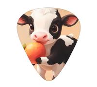 Wzywhj Plettro per chitarra a forma di mucca, facile da impugnare, per basso, ukulele, chitarra acustica ed elettrica, 12 pezzi