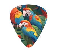Wzywhj Plettro per chitarra a forma di pappagallo tropicale, facile da impugnare, per basso, ukulele, chitarra acustica ed elettrica, 12 pezzi