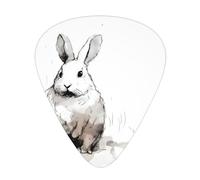 Wzywhj Plettro per chitarra con grazioso motivo coniglietto facile da impugnare per basso, ukulele, chitarra acustica ed elettrica, 12 pezzi