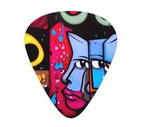 Wzywhj Plettro per chitarra con illustrazione astratta, facile presa, per basso, ukulele, chitarra acustica ed elettrica, 12 pezzi