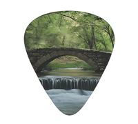 Wzywhj Plettro per chitarra con motivo Bridge Over The River Easy Grip per basso, ukulele, chitarra acustica ed elettrica, 12 pezzi