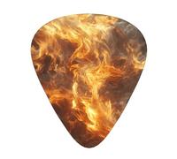 Wzywhj Plettro per chitarra con motivo fiamma bruciante, facile presa, per basso, ukulele, chitarra acustica ed elettrica, 12 pezzi