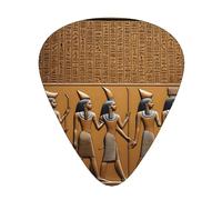 Wzywhj Plettro per chitarra con motivo geroglifico egiziano, facile da impugnare, per basso, ukulele, chitarra acustica ed elettrica, 12 pezzi