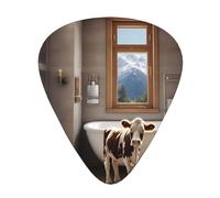 Wzywhj Plettro per chitarra con motivo mucca alpina facile da impugnare per basso, ukulele, chitarra acustica ed elettrica, 12 pezzi