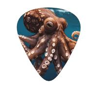 Wzywhj Plettro per chitarra con motivo polpo facile da impugnare per basso, ukulele, chitarra acustica ed elettrica, 12 pezzi