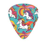 Wzywhj Plettro per chitarra con motivo unicorno colorato, facile da impugnare, per basso, ukulele, chitarra acustica ed elettrica, 12 pezzi