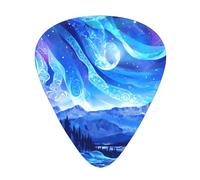 Wzywhj Plettro per chitarra con splendida immagine dell'aurora boreale, facile da impugnare, piacevole al tatto, per ukulele, chitarra acustica ed elettrica, 12 pezzi