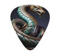 Wzywhj Plettro per chitarra con stampa a forma di serpente a spirale, facile presa, per ukulele, chitarra acustica ed elettrica, 12 pezzi