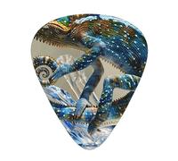 Wzywhj Plettro per chitarra con stampa camaleontica blu cristallo facile da impugnare, plettri per ukulele, chitarra acustica ed elettrica, 12 pezzi