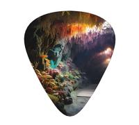 Wzywhj Plettro per chitarra con stampa di muschio colorato nella caverna, facile presa, per ukulele, chitarra acustica ed elettrica, 12 pezzi