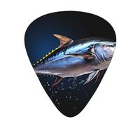 Wzywhj Plettro per chitarra con stampa di tonno facile da impugnare, per ukulele, chitarra acustica ed elettrica, 12 pezzi