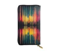 WZYWHJ Pochette lunga da donna in pelle alla moda con scomparti multipli e cerniera design simmetrico onde sonore modello