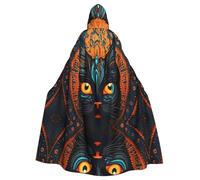 WZYWHJ Poncho con cappuccio per cosplay con testa di gatto grande stampata aldult per uomini e donne festa di Halloween