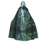 WZYWHJ Poncho con cappuccio Pixelated Rainforest Pattern Aldult Quality Cosplay Poncho per uomini e donne Halloween