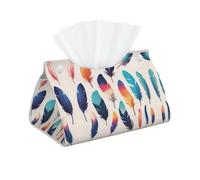 WZYWHJ Porta fazzoletti di carta da stampa a piuma galleggiante rettangolare con cinturino inferiore Borsa decorativa moderna