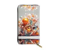 Wzywhj Portafoglio lungo da donna in pelle alla moda con scomparti multipli e cerniera Design 3D colorato turbinii e palle immagine, Nero , Taglia unica