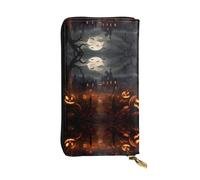 Wzywhj Portafoglio lungo da donna in pelle alla moda con scomparti multipli e cerniera Design All Hallows' Eve Picture, Nero , Taglia unica