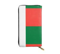 Wzywhj Portafoglio lungo da donna in pelle alla moda con scomparti multipli e cerniera design bandiera del Madagascar stampe, Nero , Taglia unica