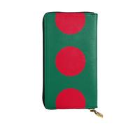 Wzywhj Portafoglio lungo da donna in pelle alla moda con scomparti multipli e cerniera design bandiera del Bangladesh stampe, Nero , Taglia unica