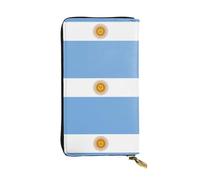 Wzywhj Portafoglio lungo da donna in pelle con scomparti multipli e cerniera design bandiera argentina, Nero , Taglia unica