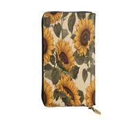 WZYWHJ Portafoglio lungo da donna in pelle con scomparti multipli e cerniera design girasole toscano