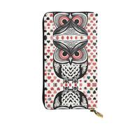 Wzywhj Portafoglio lungo da donna in pelle con scomparti multipli e cerniera design Love Owl stampe, Nero , Taglia unica