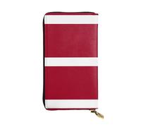 Wzywhj Portafoglio lungo in pelle da donna alla moda con scomparti multipli e cerniera Design bandiera della Lettonia stampe, Nero , Taglia unica