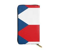 Wzywhj Portafoglio lungo in pelle da donna alla moda con scomparti multipli e cerniera Design Bandiera della Repubblica Ceca Immagine, Nero , Taglia unica