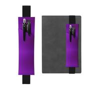 WZYWHJ Portapenne in pelle con stampa viola scuro in tinta unita nero - Clip elastica per notebook e diari con cinturino regolabile, può contenere 2-3 penne, Nero , taglia unica, Zaino Scuola